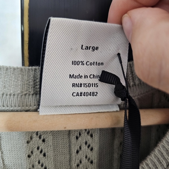 Anthropologie VARLEY Florian Knit Midi Dress NWT Sz L Sage Green Pointelle Knit - Picture 11 of 13